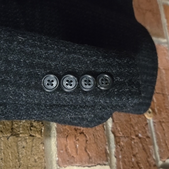 BEAUTIFUL LAUREN RALPH LAUREN BLACK GRAY TWEED BLAZER W VELVET COLLAR - Picture 3 of 5